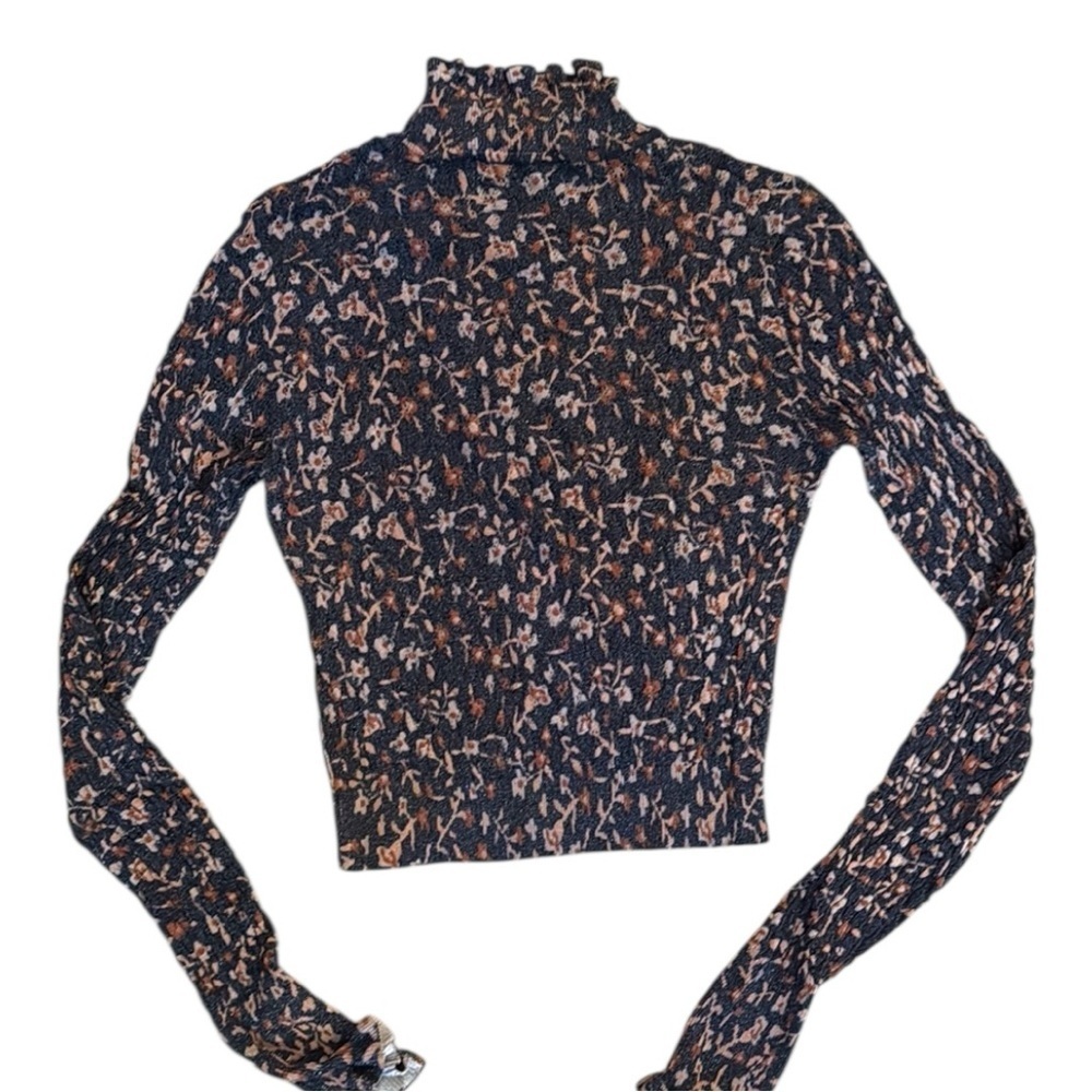Zara Floral Cowl Neck Sweater - Black and Brown - Picture 9 of 13